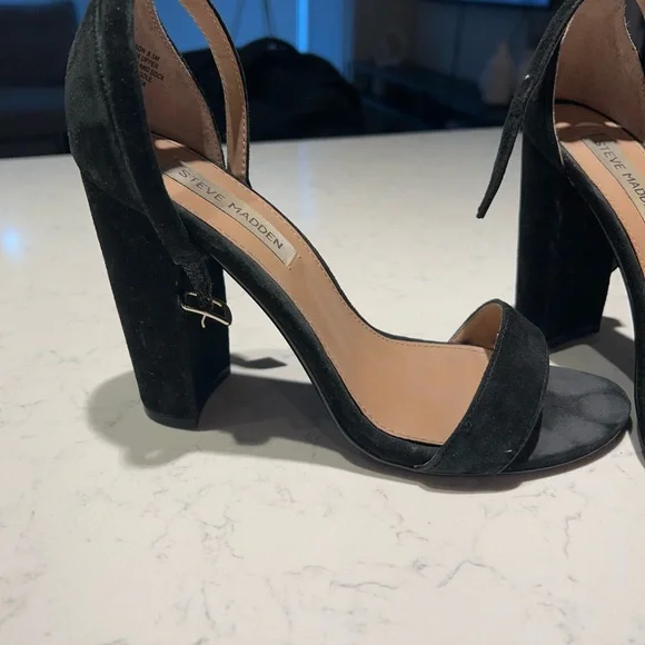 STEVE MADDEN CARSON HEEL IN BLACK SUEDE - Picture 6 of 9